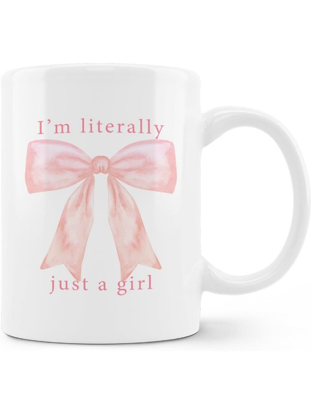 Pink Preppy Bow Mug 11oz - Cute Ceramic Coffee Cup for Girls & Best Friends